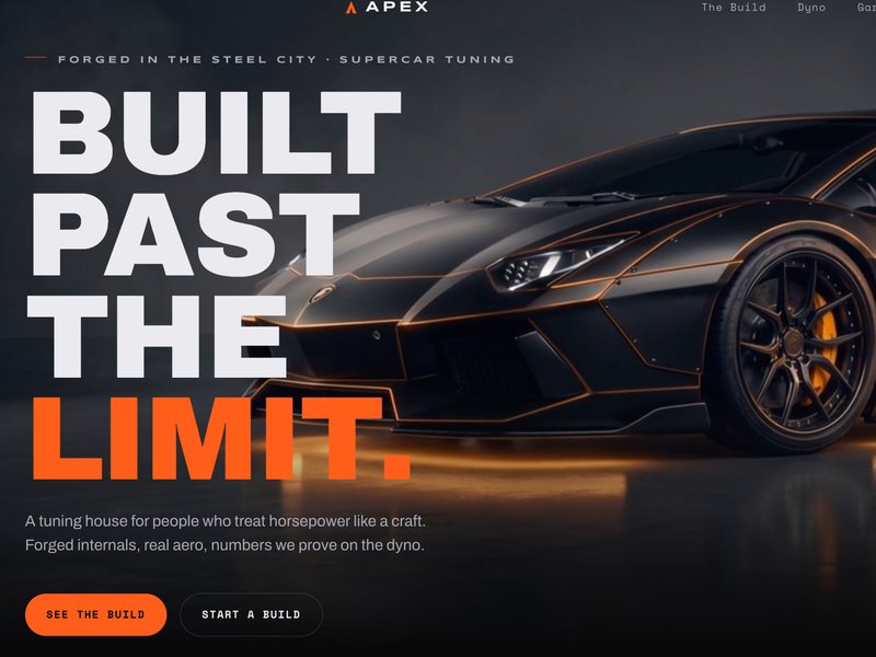 Supercar tuning house website by Summit Website Development