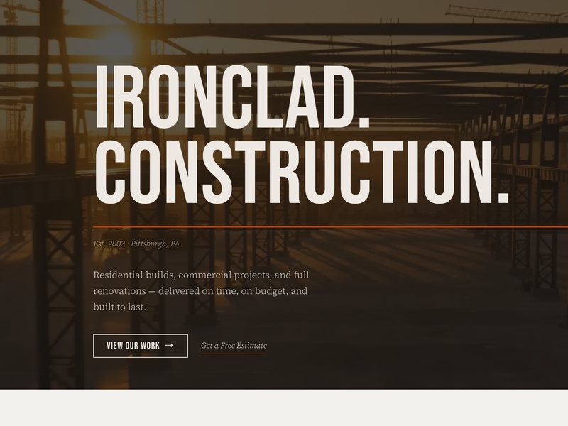 General contractor construction company website by Summit Website Development