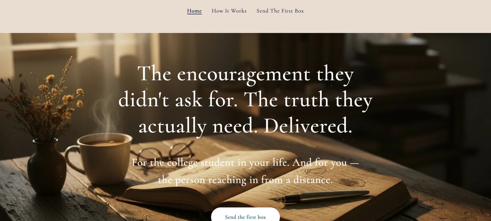 unsolicited. subscription box website hero section
