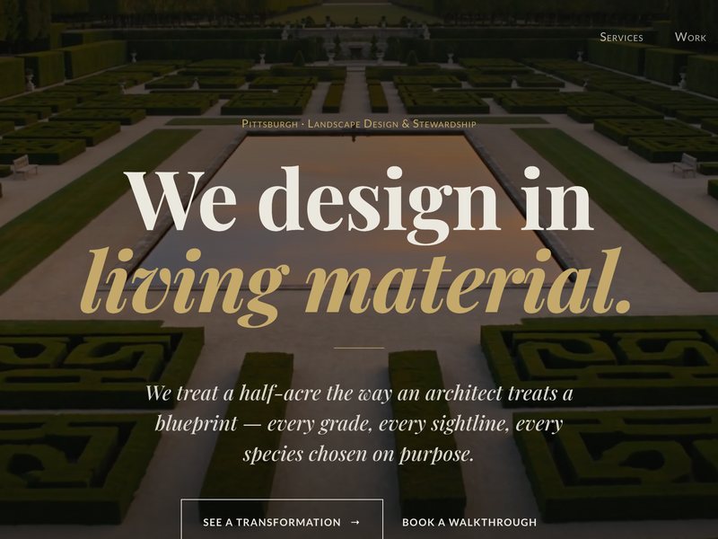 Premium landscape design studio website by Summit Website Development